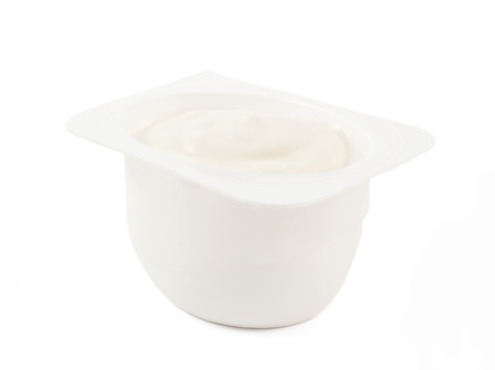 yogurt on a white backgroundの写真素材