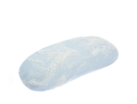 toothbrushes, soap on a white backgroundの写真素材