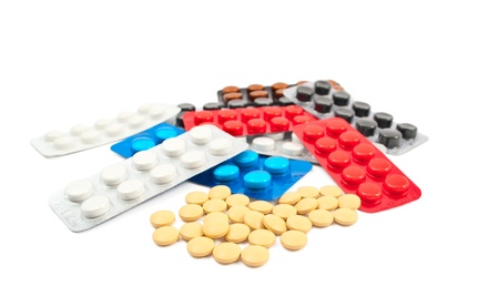pills on white background
