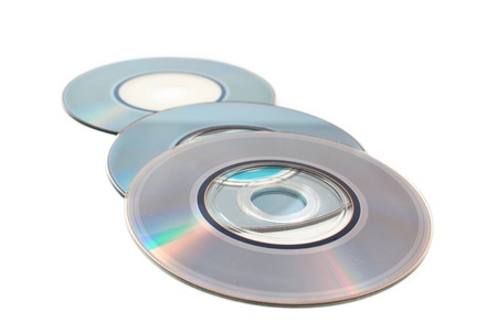 computer disks on a white background