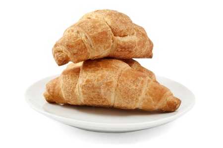 croissants on a white backgroundの写真素材
