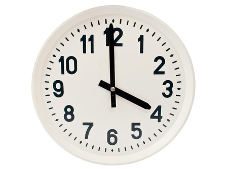 clock on a white background