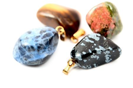 jewelry stones on a white background