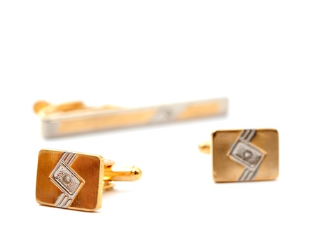 cufflinks on a white background