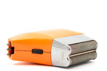 old electric shaver on white backgroundの写真素材