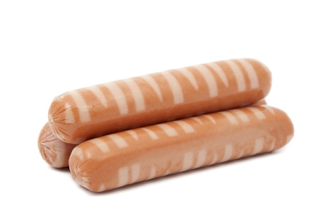 sausage on a white backgroundの写真素材