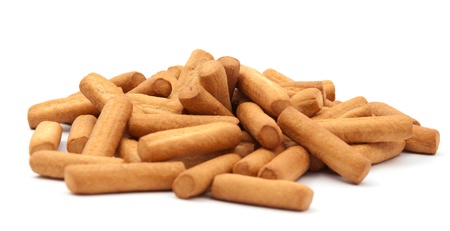 biscuit sticks on a white background