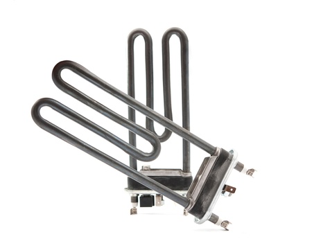 Washing machine heater on a white backgroundの写真素材