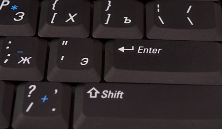 Laptop keys on a white background