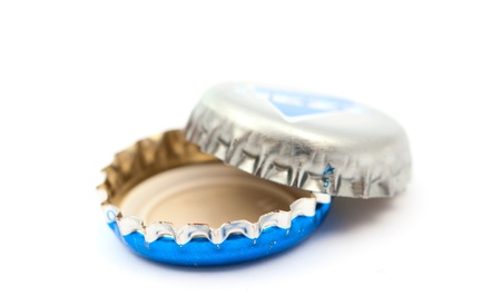 Cover of beer on white backgroundの写真素材