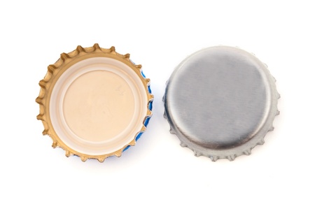 Cover of beer on white backgroundの写真素材