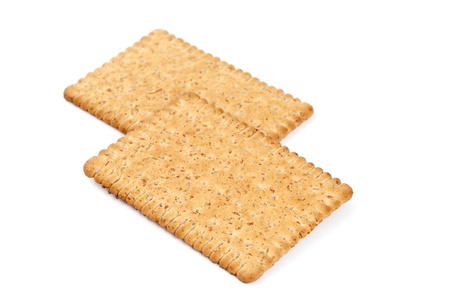 cracker biscuits on a white backgroundの写真素材