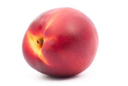 	juicy peach on a white backgroundの写真素材