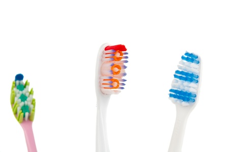 toothbrush on white backgroundの写真素材