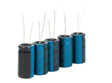 capacitors on a white background