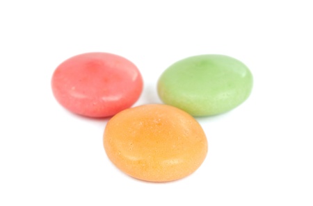 chewing gums on a white backgroundの写真素材