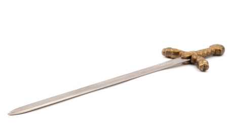 sword isolated on white backgroundの写真素材