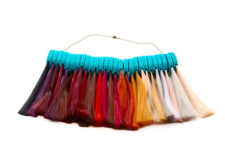 hair samples of different colorsの写真素材