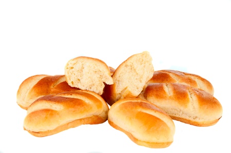 French rolls on a white backgroundの写真素材