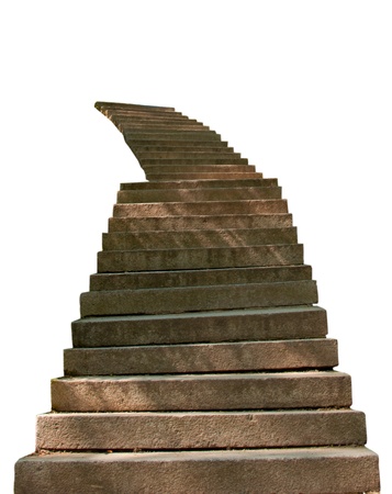 stone steps is isolated on a white backgroundの写真素材