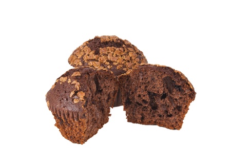 chocolate cake isolated on white backgroundの写真素材