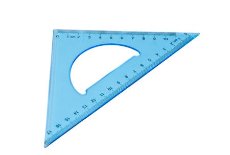blue triangle isolated on white background