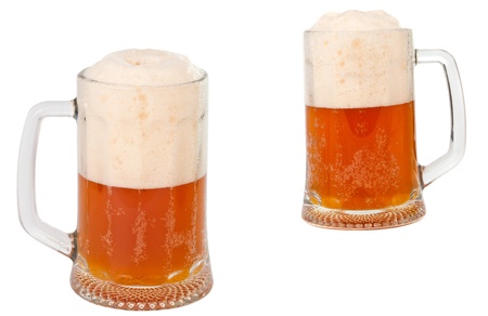 Glass of beer isolated on white background