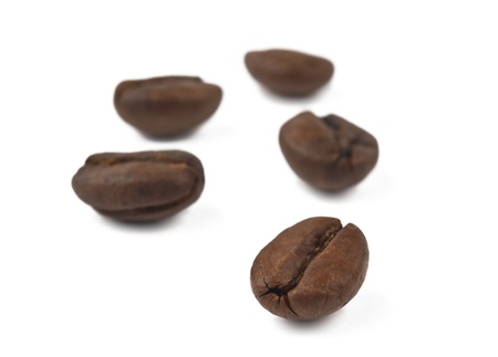 coffee beans isolated on white backgroundの写真素材