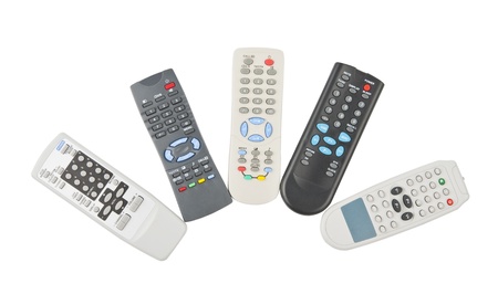TV remote control isolated on white backgroundの写真素材