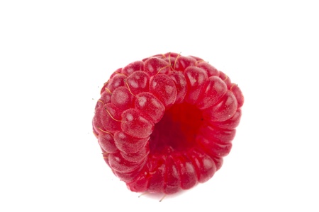 raspberries isolated on white backgroundの写真素材