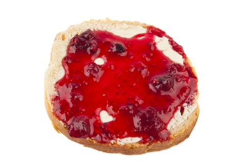 sandwiches with raspberry jam isolated on a white background