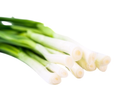green onions isolated on white background