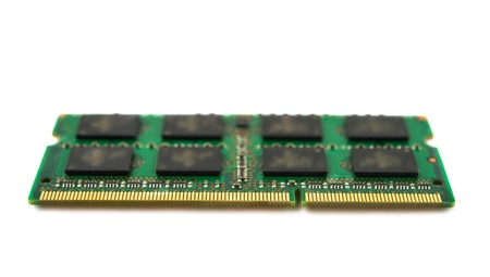 One DDR RAM stick isolated on white backgroundの写真素材