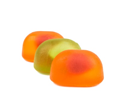 jelly candies isolated on white backgroundの写真素材