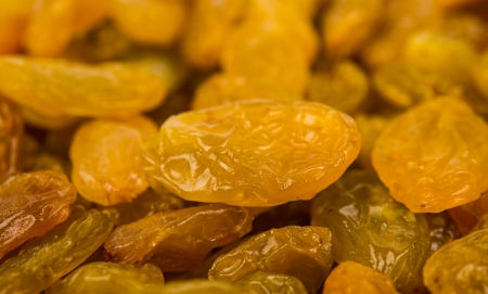 Close-up of yellow raisins. Top view point.の写真素材