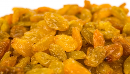 Close-up of yellow raisins. Top view point.の写真素材