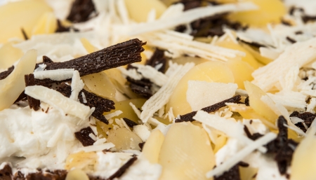 texture of cake with nuts and chocolateの写真素材