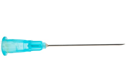 syringe needle on white backgroundの写真素材