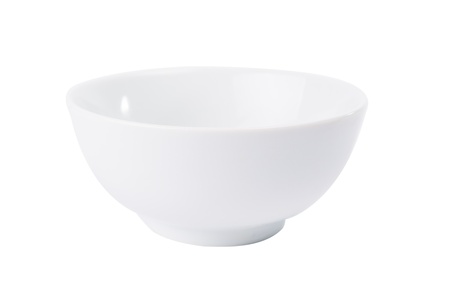 White ceramic bowl on white backgroundの写真素材