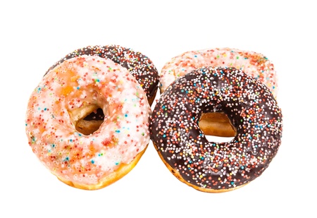 donuts isolated on white backgroundの写真素材