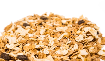 pile of muesli isolated on a white background