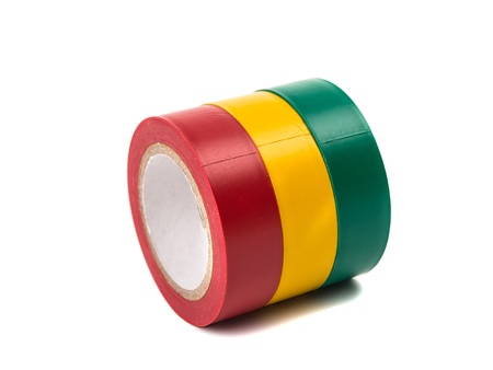  color duct tape on a white backgroundの写真素材