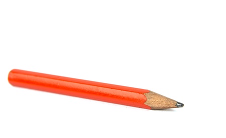 simple red pencil on white backgroundの写真素材