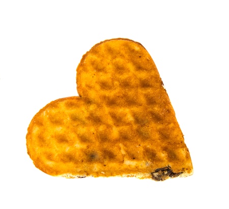 Waffle cookies close up isolated on white backgroundの写真素材