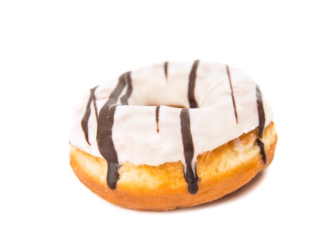 iced donut isolated on white backgroundの写真素材