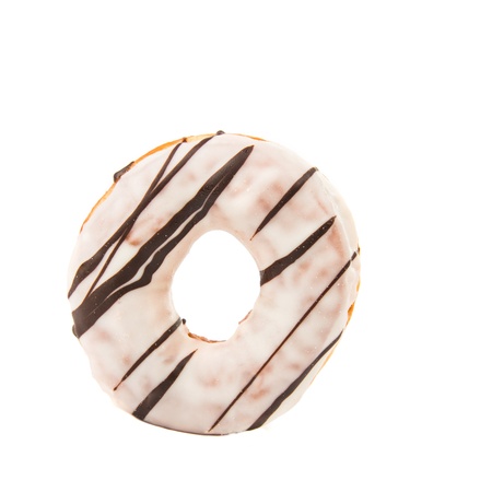 iced donut isolated on white backgroundの写真素材