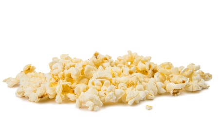 popcorn isolated on a white backgroundの写真素材