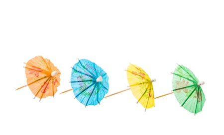 umbrella for cocktails on a white background