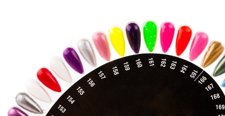 Colorful nails isolated on whiteのeditorial素材
