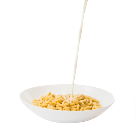 corn flakes ring on white background